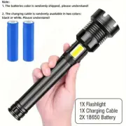Super Bright 999000000 LM LED Torch Tactical Flashlight Lantern Rechargeable US