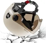 Fruusv Motorcycle Hard Hat for Men,Open Face Motorcycle Hard Hat with Sun Visor | Cruiser Scooter Motorcycle Half Safety Hat for Men Women
