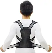 [Generic] Corrector Breathable Fabric Elastic Reinforcement Y Design Unisex (Black) (Size : L)