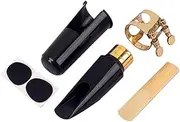 ERINGOGO Replacement Alto Saxophone Mouthpiece Set with Copper Ring Buckle Reed and Pads and Black Finish for Enhanced Performance and Stability