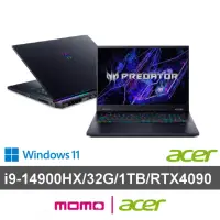 在飛比找momo購物網優惠-【Acer 宏碁】18吋14代i9 RTX電競筆電(Pred