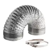 EverGrow Hydroponics 6" Non-Insulated Ventilation Duct With 2 Pieces Stainless Steel Clamps