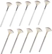 Healeved 10Pcs Fan Shaped Makeup Brush Acid Applicator and Highlighter Brush for Precise Application of Face Masks and Makeup Products for Womens Beauty Routine