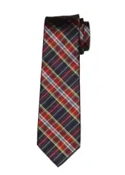 Ben Sherman Silk Plaid Tie Multicolor Handmade Men's