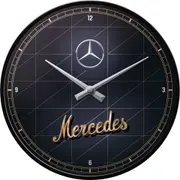 Mercedes Benz Silver and Gold Old School Retro Wall Clock Man Cave