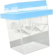 Generic Aquarium Breeder Box Floating Fish Tank Hatchery Small Aquarium Breeder Feeder Fry Hatchery Incubator for Baby Fishes Betta, Blue