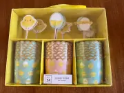 Easter Baking 24 Treat Cups & Picks Chicks & Eggs NEW
