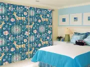 3D Blue deer 7 Blockout Photo Curtain Printing Curtains Drapes Fabric Window AU