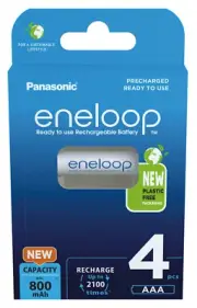 Panasonic Eneloop 4 Pezzi Blister AAA Ni-MH Batterie 800 mAh