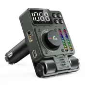 FM Bluetooth 5.3 Transmitter for Car - Adjustable Treble and Bass Sound Music