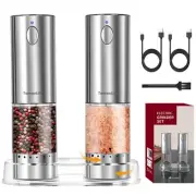 [Upgraded Larger Capacity] Electric Salt and Pepper Grinder Set with Storage ...
