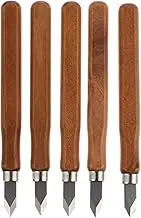 SEWACC 5pcs Knives Woodworking Precision Hand Carving Tools with Comfortable Grip for Woodworkers and Hobbyists Scribing and Creating Unique Designs
