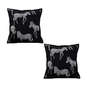 SOGA 2X 50cm Throw Pillow Black Light Luxury Zebra Square Pillow for Home Decor