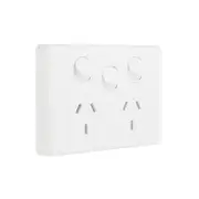NLS 30502 - Double Power Point 10Amp with Extra Switch 'Classic' Style