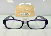 Magnivision Elegant Eyes AURORA PRP +1.00 Reading Glasses NEW See Description