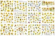 Labymos Water Transform Nail Sticker Sunflower Daizy Nail Stickers Nail Decals Nail Art Decoration Mani Set for Salon Home Use