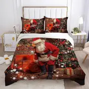 v4250 Bed Sheets Christmas Gifts Xmas Snowman Santa Claus Duvet Cover Set Pillowcase Bed Sheets IU4250