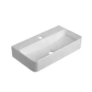 530*300*110mm Rectangle Gloss White Ceramic Above Counter Basin