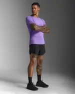 Light Speed Tech Tee, 2XU, XXL, Grape Fizz/Black Reflective, Male