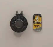 Brand New! Metal Golf Ball Marker Magnetic Hat Clip Bundaberg Rum Can