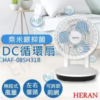 在飛比找PChome24h購物優惠-【禾聯HERAN】8吋奈米銀抑菌DC循環扇 HAF-08SH