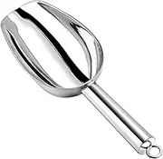 Hoement Stainless Steel Ice Spoon Metal Ice Scoop Sturdy Candy Scoop Candy Supply Convenient Ice Scooper Stainless Steel Food Scoop Reusable Ice Scooper Multi-function Food Scoop