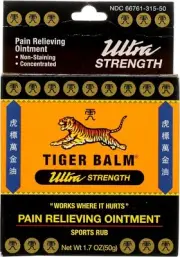 Tiger Balm Pain Relieving Ointment Ultra Strength Non-staining, 1.7 Ounce