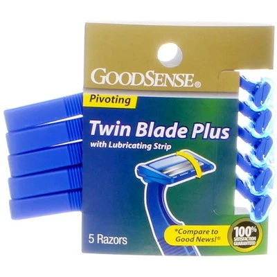2 Pack GoodSense Twin Blade Plus Disposable Shaving Razors, 5 Ct