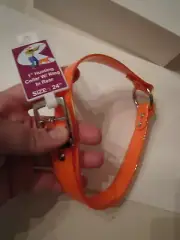 WATERPROOF DOG COLLAR FLUORESCENT ORANGE STINK FREE LARGE 24" AND 1" WIDE NWT