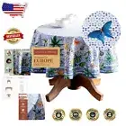 Machine Washable 63" Round Table Cloth - Elegant Passiflora Print for All Events