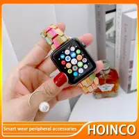 在飛比找Yahoo!奇摩拍賣優惠-新款Apple Watch 錶帶 香奈兒木質彩繪蘋果手錶錶帶