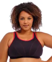 Goddess Sport Soft Cup Wire-Free Sports Bra - Black (Size 14E)