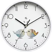 8 Inch Round Wall Clock Silent & Non-Ticking Retro Wall Clock Operated for Living Room Bedroom Kitchen Children Room(20 cm 8 inch), White…