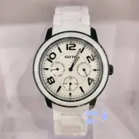 在飛比找露天拍賣優惠-[時間達人]GOTO 躍色純粹時尚純白陶瓷手錶- 三眼手錶 