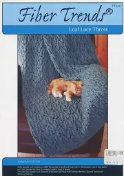 Fiber Trends Knitting Pattern FT-217 Lace Leaf Throw - Uses Bulky Weight Yarn