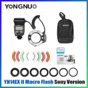 YONGNUO YN14EX II TTL Macro Flash Speedlite Light w/ 7Pcs Adapter Ring for Sony