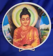 BUDDHA Wall Art / Indian Decorative Plate / Resin with Hanger 10” NEW