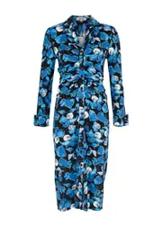 Diane Von Furstenberg Sheska Printed Stretch-jersey Midi Dress - Blue - 8 (UK12 / M) 8 (UK12 / M)