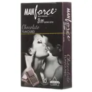 5x Manforce Chocolate Flavored 3 in 1 Ribbed | Contour | Dotted Condom 10 Count