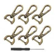 1 Set Swivel Purse Clasp, 0.59" D Ring Detachable Snap Hook W/Screwdriver Bronze