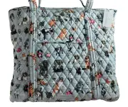 Vera Bradley Vera Large Tote Bag - Dog Show Gray - French Bull Dog, Great Dane