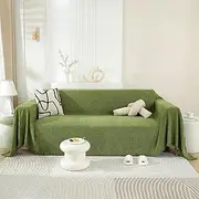 EAVD Boho Reversible Green Sofa Covers for 3 Cushion Sectional Couch Cover Blanket Modern L Shape