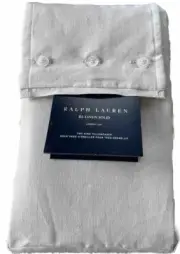 $185 Ralph Lauren RL Linen STANDARD Pillowcases Set 2 Pc Light Gray NEW