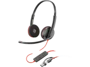 Poly Blackwire 3220 Stereo USB-C Headset +USB-C/A Adapter