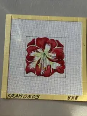 Amaryllis 4” Square Needlepoint Canvas