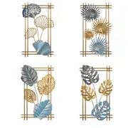 4Pcs Assorted Metal Leaf Hanging Decoration Wall Art Home Ledges-Coloured