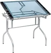 Studio Designs 13220 Folding Craft Station, Silver/Blue Glass