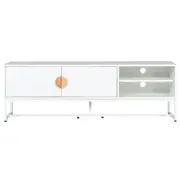 HomeStar Havana Modern Coastal TV Stand Entertainment Unit Storage Cabinet - White