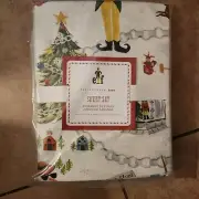 NEW Pottery Barn TEEN Buddy Elf TWIN Twin XL Percale sheet set Christmas Holiday