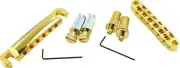 TonePros Metric Tune-O-Matic/Tailpiece Set (Large Posts/Notched Saddles) Gold
